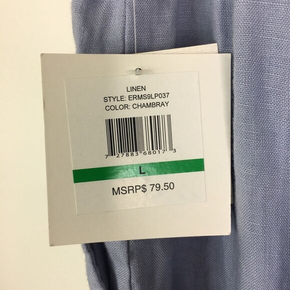 Ellen Tracy Womens Size‎ Large Blue Pants Bow Tie Waist Elastic Chambray Linen - Picture 6 of 6